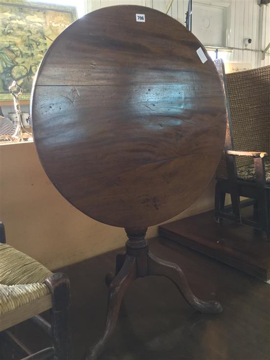 Circular mahogany tilt top table